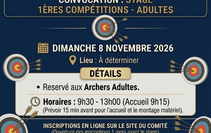 🎯 Stage "1ères Compétitions" — Dimanche 8 Novembre 2026 Adultes matin