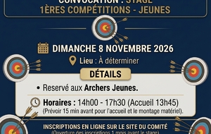 🎯 Stage "1ères Compétitions" — Dimanche 8 Novembre 2026 Jeunes Après-midi